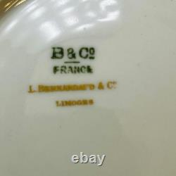 8 Bernardaud Limoges France Demitasse Cups & Saucers White Gold Leaf Encrusted