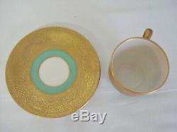 8 Lenox China C303G Demitasse Cups Saucers Gold Encrusted Green Espresso Cup Set