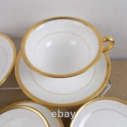 8 Lenox Cups & Saucers X1620/E81H Bailey Banks & Biddle White Gold Edge VGC