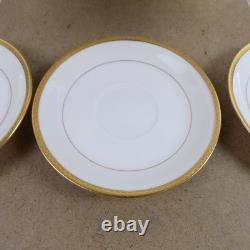 8 Lenox Cups & Saucers X1620/E81H Bailey Banks & Biddle White Gold Edge VGC