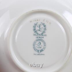 8 Lenox Cups & Saucers X1620/E81H Bailey Banks & Biddle White Gold Edge VGC