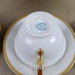 8 Lenox Cups & Saucers X1620/E81H Bailey Banks & Biddle White Gold Edge VGC