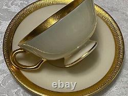 8 Lenox LOWELL Footed CUPS & SAUCERS P-67 Gold Band Presidential USA 1st Quality