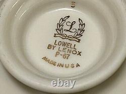 8 Lenox LOWELL Footed CUPS & SAUCERS P-67 Gold Band Presidential USA 1st Quality