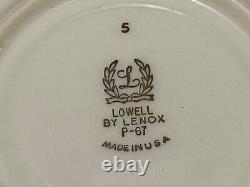 8 Lenox LOWELL Footed CUPS & SAUCERS P-67 Gold Band Presidential USA 1st Quality