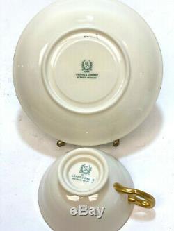 8 Lenox Porcelain Gold Cup & Saucers, Pattern B10, circa 1910