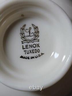 8 Lenox Tuxedo Cups and 8 Saucers