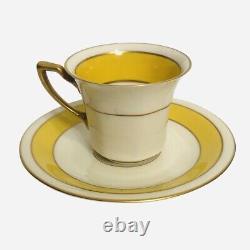 8 Rosenthal Bavaria Ivory Gold Trim Porcelain Demitasse Cup and Saucers 2 1/4