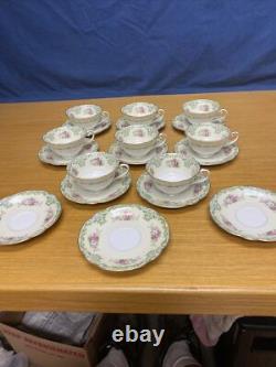 (8 Sets & More) of Antique Noritake Luxoria Footed Cups and Saucers withGold Trim