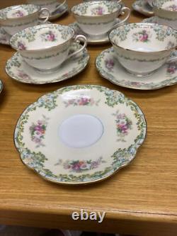 (8 Sets & More) of Antique Noritake Luxoria Footed Cups and Saucers withGold Trim