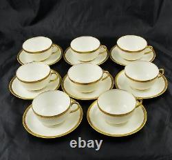 8 Vignaud Limoges The Nantes Cups & Saucers White Gold John Wanamaker Excellent