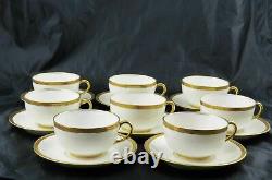 8 Vignaud Limoges The Nantes Cups & Saucers White Gold John Wanamaker Excellent