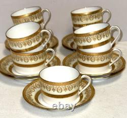 9 Charles Field Haviland LIMOGES ARIZONA GOLD 2 CUPS & SAUCERS