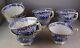 9 Royal Crown Derby Mikado Tea Cups (no Saucers) Asian Scenes Blue Withgold Trim