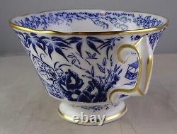 9 Royal Crown Derby Mikado Tea Cups (no saucers) Asian Scenes Blue withGold Trim