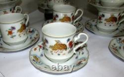 9 Sets Haviland Golden Quail Cups & Saucers Limoges France