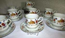 9 Sets Haviland Golden Quail Cups & Saucers Limoges France