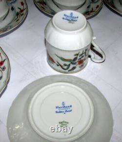 9 Sets Haviland Golden Quail Cups & Saucers Limoges France