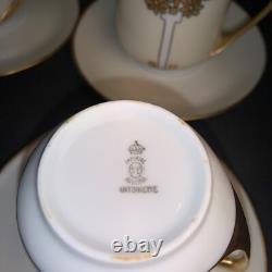 9 Sets Imperial Austria Antoinette Chocolate/ Demitasse Cups & Saucers Gold Gilt