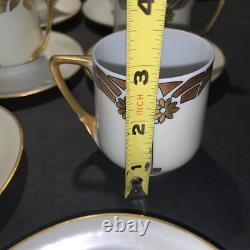 9 Sets Imperial Austria Antoinette Chocolate/ Demitasse Cups & Saucers Gold Gilt