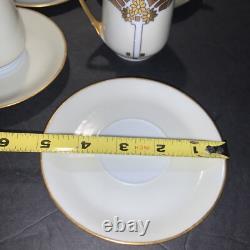 9 Sets Imperial Austria Antoinette Chocolate/ Demitasse Cups & Saucers Gold Gilt