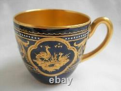 ANTIQUE AUSTRIAN VIENNA PORCELAIN COFFEE CUP AND SAUCER, 19th CENTURY