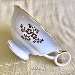 ANTIQUE English Porcelain Tea Cup and Saucer Duo Pink Red Gold Gilded Alcock