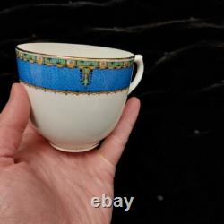 ANTIQUE RARE Royal Doulton 22 piece Tea Set Blue Green & Gold