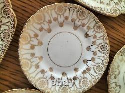ART DECO DORIC PENDANT BONE CHINA TEA SET GOLD GILT ON WHITE 19 PIECES c1929