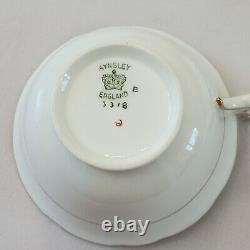 AYNSLEY 3318 Pattern Trio Set Cup Saucer Pink Roses Swag Bow Tie Gold Trim AS IS