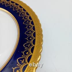 AYNSLEY Antique C. 1900 Cobalt Blue & Gold Border 39 Pcs Tea Set For 9 12