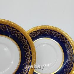 AYNSLEY Antique C. 1900 Cobalt Blue & Gold Border 39 Pcs Tea Set For 9 12