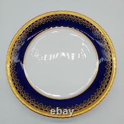 AYNSLEY Antique C. 1900 Cobalt Blue & Gold Border 39 Pcs Tea Set For 9 12