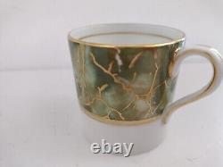 AYNSLEY Green Onyx Coffee Cup And Saucer set of 5, gold gilded, see pictures