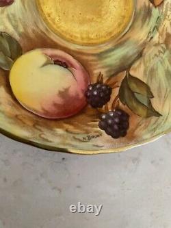 AYNSLEY ORCHARD GOLD CUP & SAUCER signed N. BRUNT