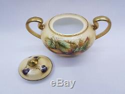 AYNSLEY ORCHARD GOLD coffee set 6 coffee cans/ cups saucers jug lidded sugar Pot