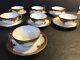 A Set Of 7 Antique Limoges Tea Cup And Saucer/ Raised Gilt/ 14 Pieces/ Hand Made
