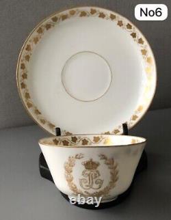 A Sevres Napoleon III porcelain cup and saucer 19th C #6