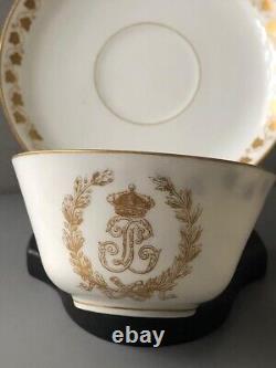 A Sevres Napoleon III porcelain cup and saucer 19th C #6