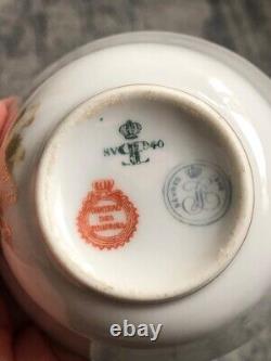 A Sevres Napoleon III porcelain cup and saucer 19th C #6