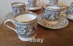 A Vintage Set Of Six Wedgewood Florentine Cups & Saucers