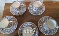 A Vintage Set Of Six Wedgewood Florentine Cups & Saucers