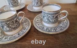 A Vintage Set Of Six Wedgewood Florentine Cups & Saucers
