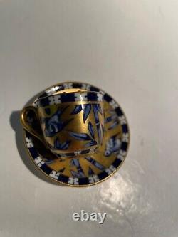 A fabulous BLUEBIRD Gold and Cobalt Blue Coalport Miniture Cup & Saucer