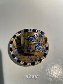 A fabulous BLUEBIRD Gold and Cobalt Blue Coalport Miniture Cup & Saucer