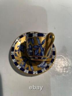 A fabulous BLUEBIRD Gold and Cobalt Blue Coalport Miniture Cup & Saucer