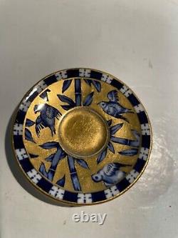 A fabulous BLUEBIRD Gold and Cobalt Blue Coalport Miniture Cup & Saucer