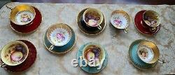 Ainsley 7 Gold decorated Exquisite tea cups and saucers and one cup