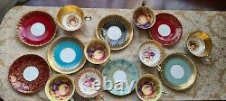 Ainsley 7 Gold decorated Exquisite tea cups and saucers and one cup