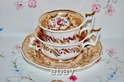 Antique 1815 Royal Fluted Old English Porcelain Yates Coalport True Trio Tea Cup